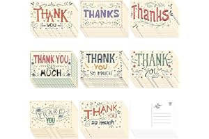 Junkin 80 Pack Thank You Postcards Thanks Blank Note Postcards Retro Appreciation Postcards Assorted Cards for Employee Teacher Adults Team Volunteers, 4 x 6 Inch