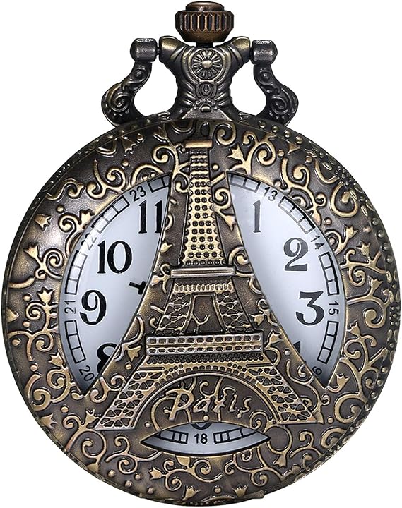 Amazon ｊｅｗｅｌｒｙｗｅ 懐中時計 エッフェル スケルトン レトロ アンティーク風 アナログ ポケットウォッチ ペンダント ネックレス 時計 成人式 誕生日 記念日 クリスマス 息子さんのプレゼント 父の愛 ブロンズ 懐中時計 腕時計 通販