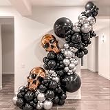Isndare Black Silver Confetti Balloons 12in 35 Pcs Latex Helium Party Set view 4