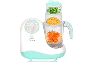 HOMIA Baby Food Maker Chopper Grinder - Mills and Steamer 8 in 1 Processor for Toddlers - Steam, Blend, Chop, Disinfect, Clean, 20 Oz Tritan Stirring Cup, Touch Control Panel, Auto Shut-Off, 110V Only