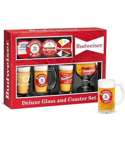Amazon.com | Budweiser Deluxe Glass and Coaster Collection Gift