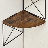 VASAGLE Corner Shelf Wall Mounted 5 Tier Rustic Brown Black LLS851B01 view 6