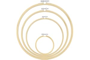 GIEMSON Embroidery Hoop 4,8,10,12 inch Embroidery Hoops Ring Bamboo Circle Cross Stitch Hoop for Embroidery Art Craft Sewing 4 Pcs