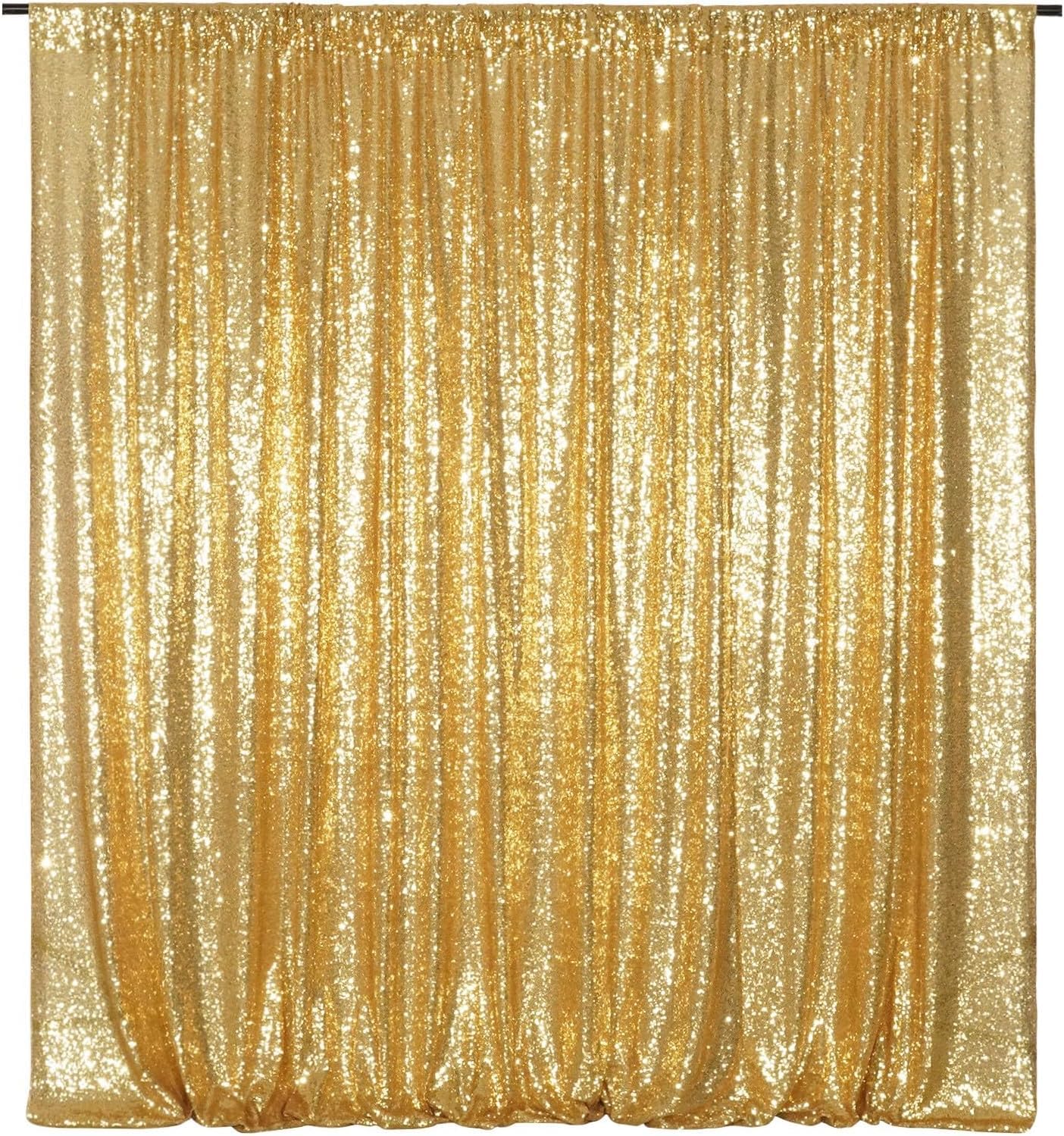 3E Home New Gold Sequin Backdrop,213x213cm(7Ftx7Ft) Glitter Photo Booth Background for Birthday Wedding Baby Shower Party Decoration