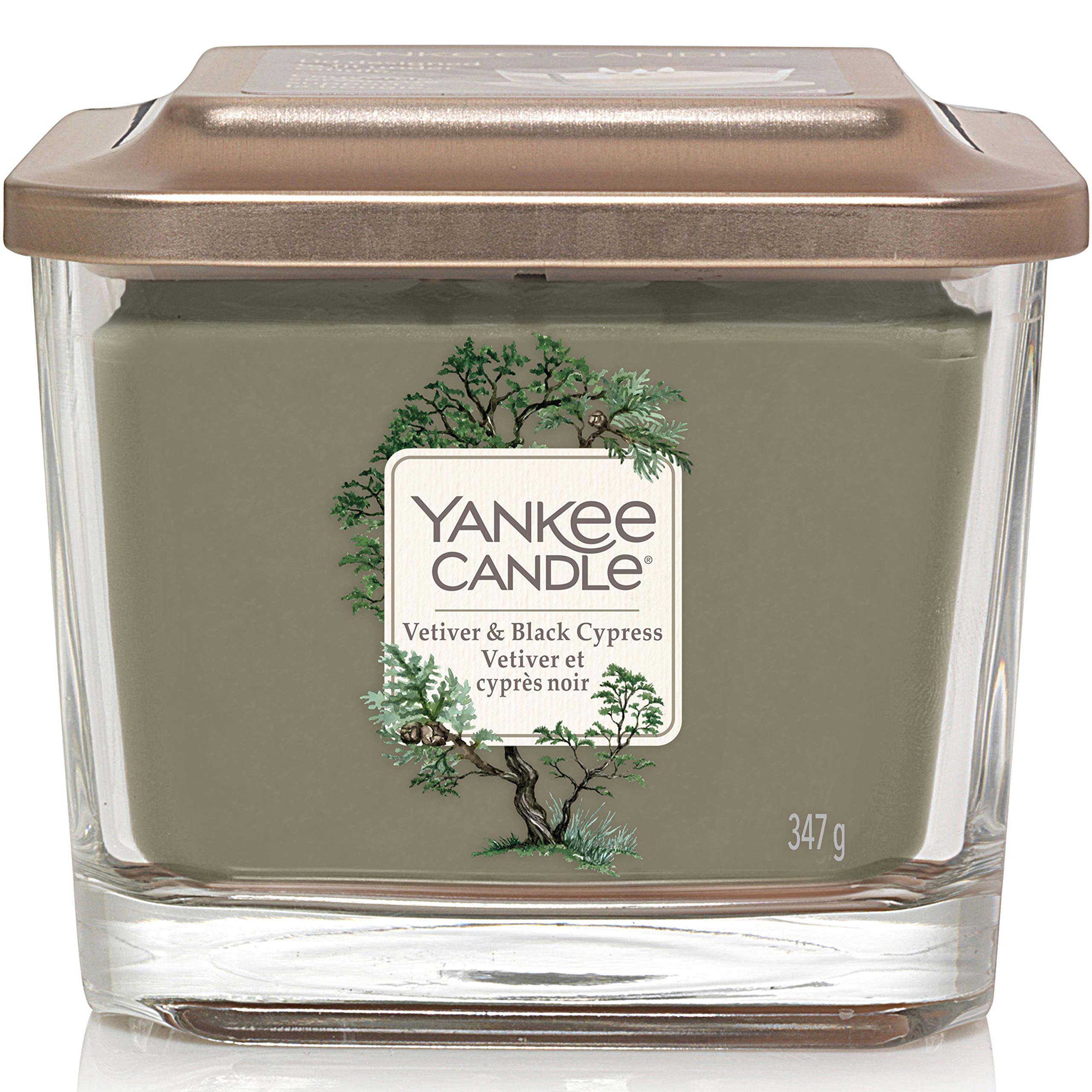 Yankee Candle Wick Candle, Wax, vetiver & Black Cypress, Medium