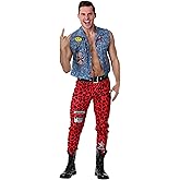 Fun Costumes 80's Rocker Men's Costume - Vest, Pants, and Belt with Patches