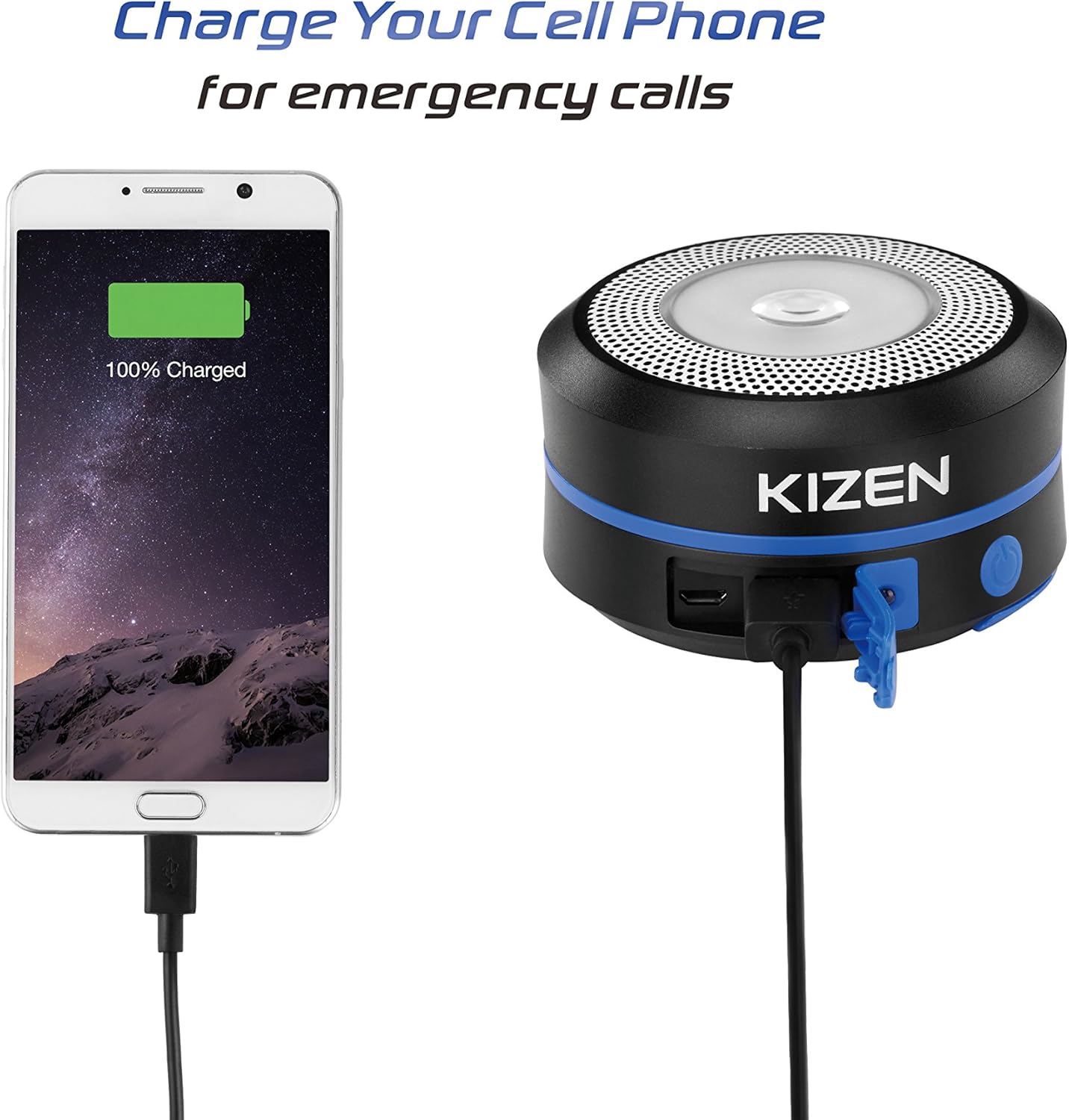 Kizen Solar Powered LED Camping Lantern - Solar or USB Chargeable, Collapsible Space Saving Design, Emergency Power Bank, Flashlight, Water Resistant. for Outdoor Night Hiking Camping Lawn!: Sports & Outdoors