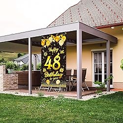 wongmode Happy 48th Birthday to You Door Banner