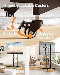 ECOTINY Heavy-Duty Rolling TV Stand for