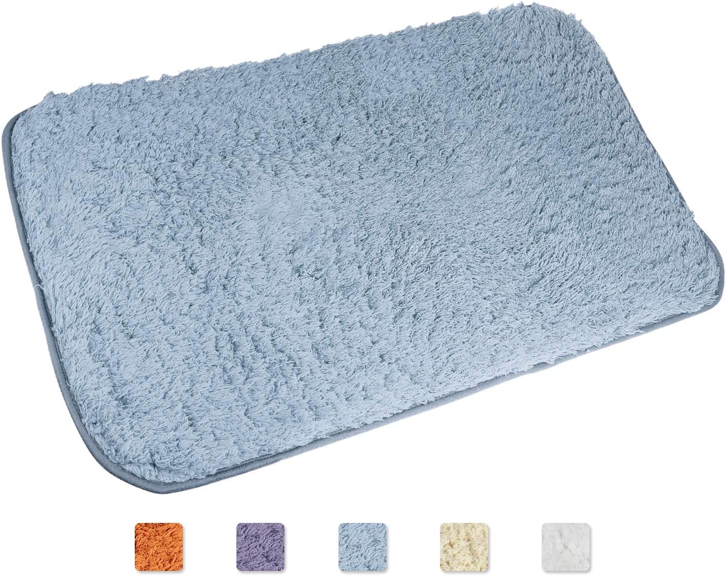 ONSON Bath Mat, 50x80 Furnily Soft Shag Bath Rug Kitchen Rug Door Way Feet Mat Non Slip Microfiber Absorbent Doormat Bathroom Shower Rugs (Grey)