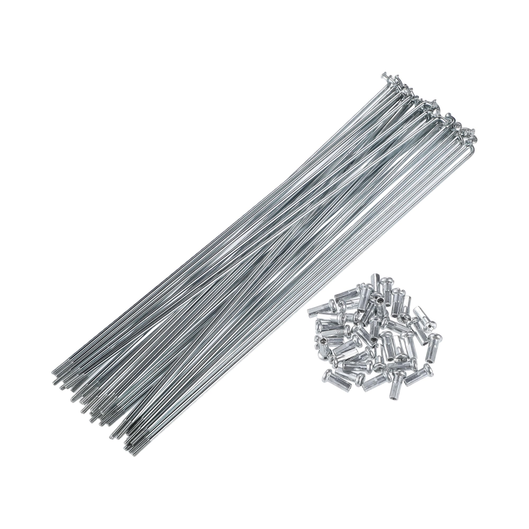 X AUTOHAUX 36pcs 14G J Bend Bike Steel Spokes 8.07" Cycle Spokes with Nipples