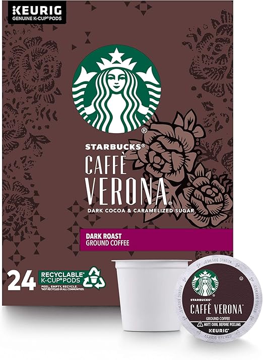 Starbucks Cafè Verona 24ct KCup Coffee Pods Amazon.ca Grocery