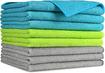 AIDEA Microfiber Cleaning Cloths Pack of 8 30 x 40 cm Lint Free Streak Free