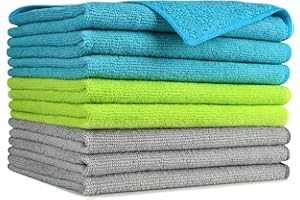 AIDEA Microfiber Cleaning Cloths-8PK, Soft Microfiber Towel, Absorbent Cleaning Supplies, Lint-Free Streak-Free Cleaning Clot