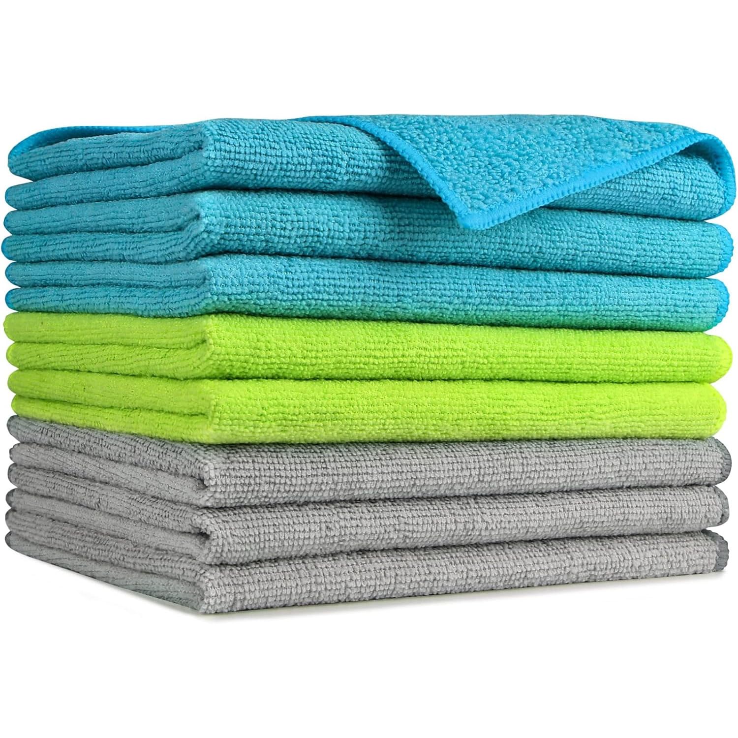 AIDEA Microfibre Cleaning Cloths Pack of 8, Multifunctional Reusable Cleaning Towels, Lint Free Streak Free Washable Cloth Duster for House, Kitchen, Car, Motorbike, Windows 30 x 40 cm