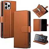 Shieldtop Compatible with iPhone 13 Pro Wallet Case with Card Holder,Women Men RFID Blocking PU Leather Folio Flip TPU Protective Cover Credit Card Slots,Phone Case for iPhone 13 Pro 6.1",Light Brown