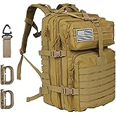 Oraynn 50L Large Military Tactical Backpack Molle Army Assault Pack for Travel Camping Hiking Fishing Backpack for men (khaki)