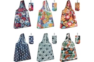 FEPITO Reusable Grocery Bags Shopping Bags 50LBS Foldable Fashion Bags Waterproof Nylon Reusable Grocery Bags