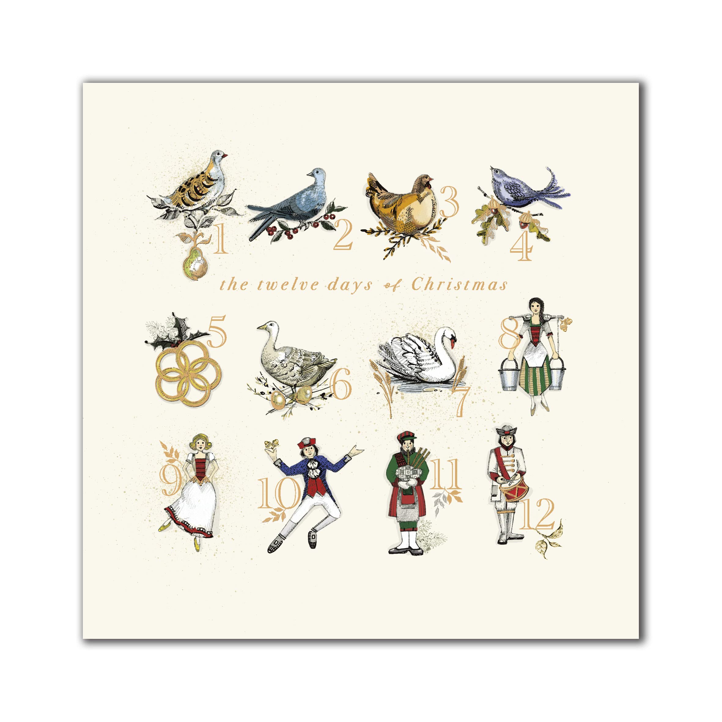 Pack of 8 Twelve Days Of Christmas Samaritans Charity Christmas Cards Xmas Cards 557000