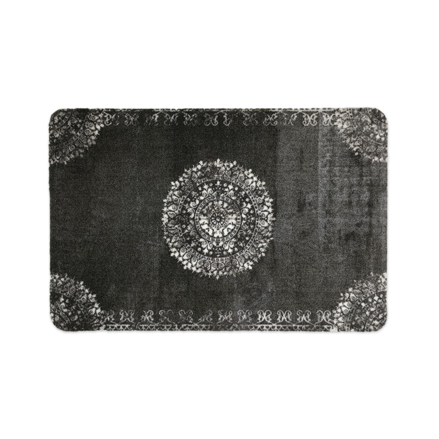 deco-mat Orient Doormat (40 x 60 cm, Black) - Non-Slip and Washable Doormat for Outdoor/Indoor Use - Absorbent Dirt Trapper Mat Indoor/Outdoor in Oriental Design - Dirt Trapper Mat Washable