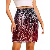 Sequin Skirt Sparkly High Waisted Stretchy Bodycon Mini Skirts Party Night Out Clubwear for Women