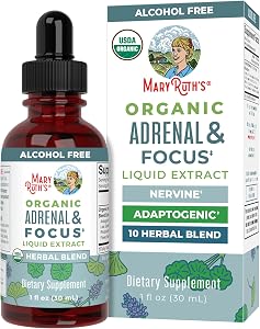 Nootropic Focus Supplement for Adults | USDA Organic Brain Supplement with Ginkgo Biloba & Astragalus | Focus & Adrenal Suppo