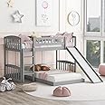 Merax Twin Over Twin Bunk Bed with Slide and Ladder