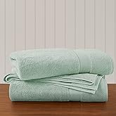 Madison Park 800GSM Bath Sheet Towel Oversized 34" x 68" 2 Pack 100% Cotton Bath Towel Set Highly Absorbent Hotel Spa Quality for Bathroom, Seafoam