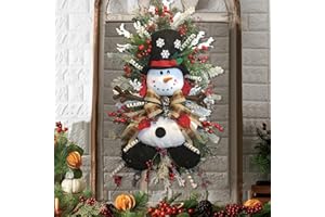 Muised Snowman Swag, Snowman Wreath, Christmas Wreath, Christmas Door Wreath, Door Decor, Christmas Decor Farmhouse Office Christmas Decorations Christmas Tree Ornaments Gifts Christmas Stockings