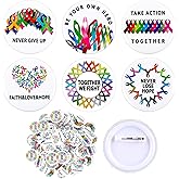 Kigeli 72 Pcs Cancer Awareness Pins Colorful Ribbon Oncology Nurse Buttons Round Cancer Badge Pin Brooch Bulk for Women Gifts Clothes Hats Backpack Decorations Accessories, 6 Styles