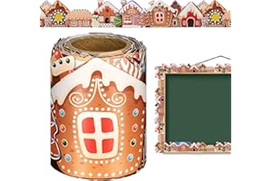 Christmas Bulletin Board Border, Gingerbread Man Santa Claus Christmas Tree Trim Border Chris-tmas Decoration, Cut Trim Borde