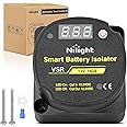 Nilight 12V 140 AMP Dual Battery Isolator Auto Manual Voltage Sensitive Relay with Digital Voltmeter Smart VSR Automatic Charger Disconnect w/Voltmeter for Truck RV UTV Boat Can Am