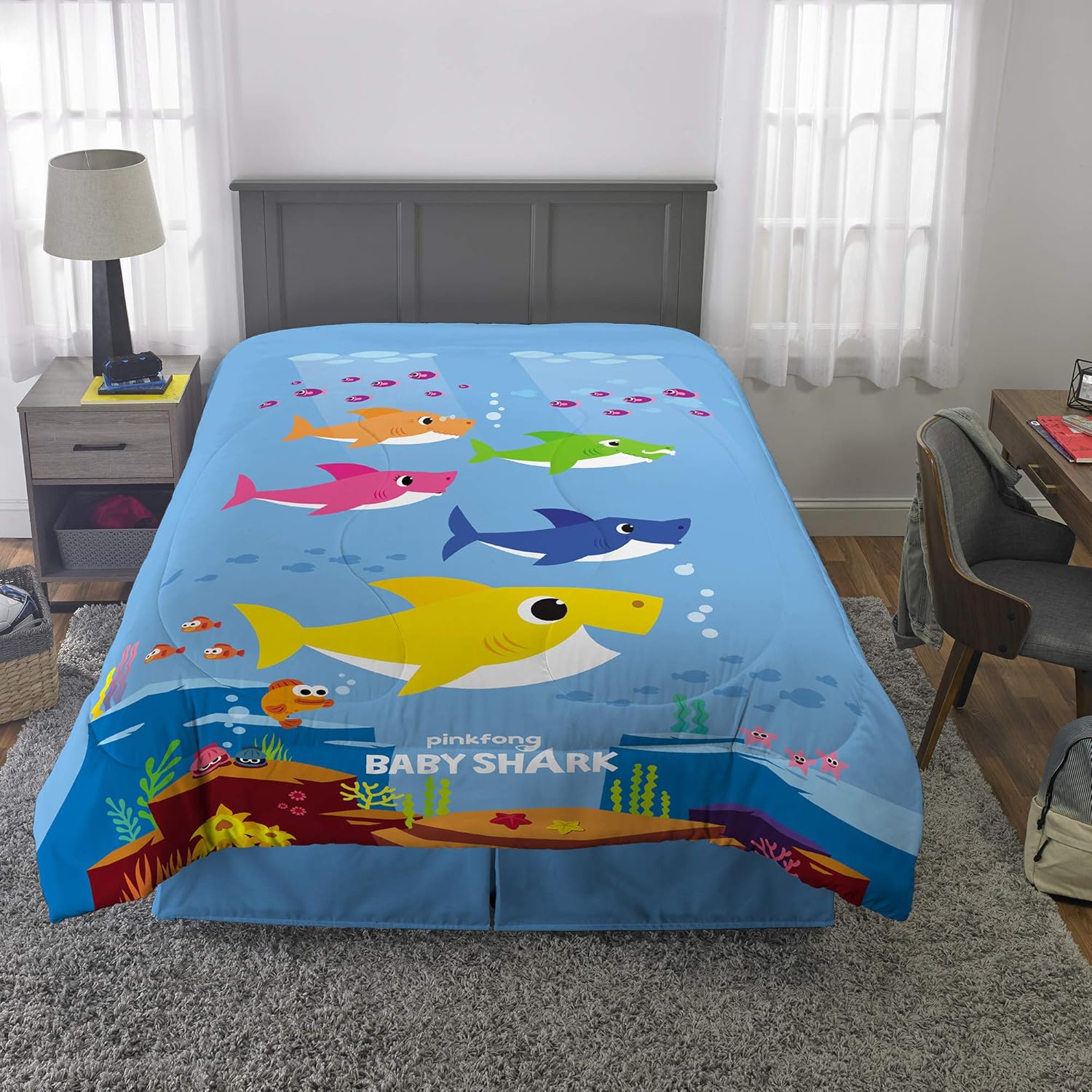 baby shark bedding twin