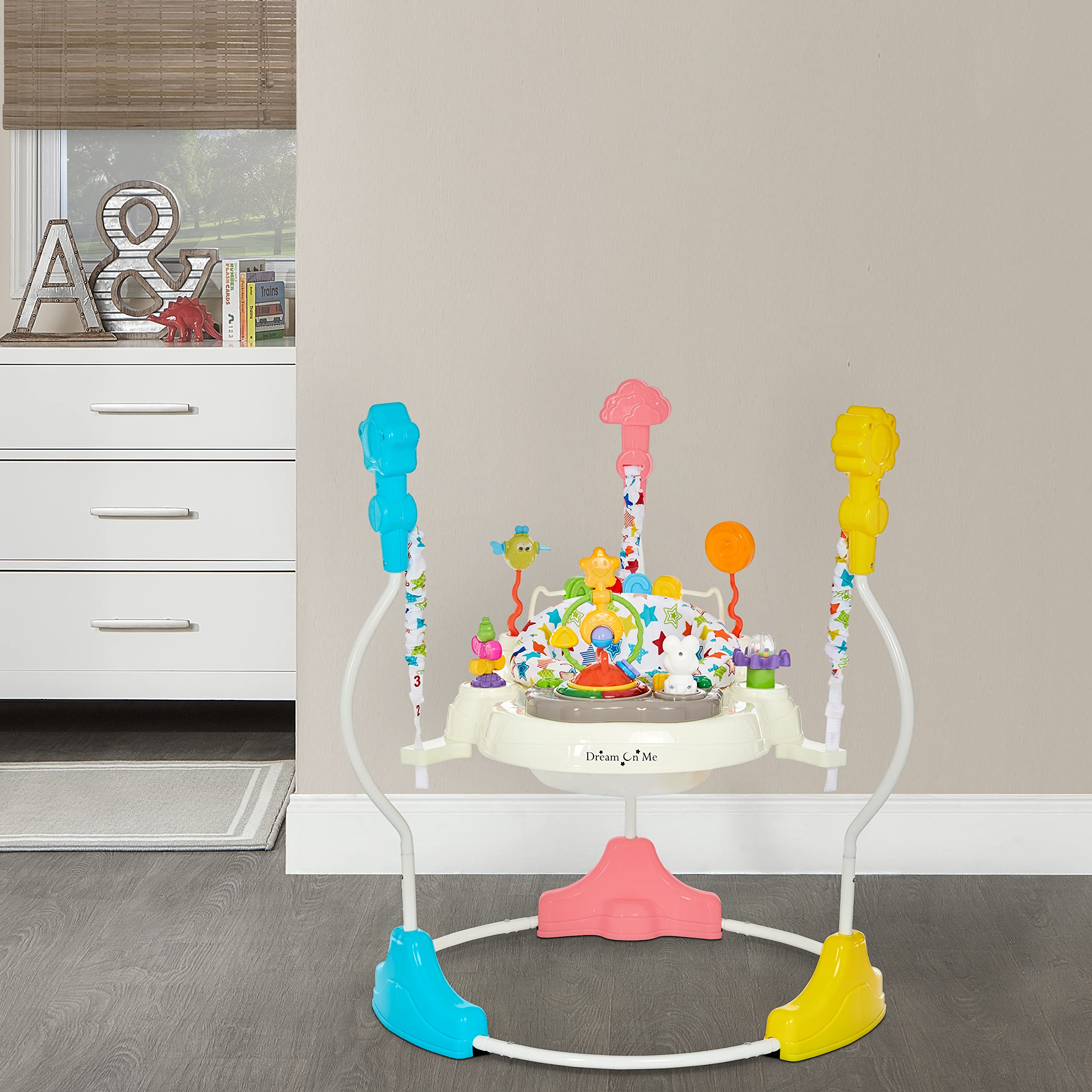Dream On Me Zany 2-in-1 Activity Center and Bouncer in Star Print