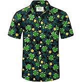 Arvilhill Men's St Patricks Day Printed Button Up Shirt