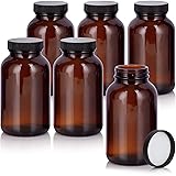 JUVITUS Amber 8 oz Glass Packer Bottle with Black