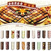 GRAINRAIN Chocolate Transfer Sheet 50pcs Sheet Size 33*21 cm / 13 x 8 1/4 inches Pattern 10 Different Multi-Color Variety Pack Paper PC Material Style Cartoon Item Type Candy-Making Molds