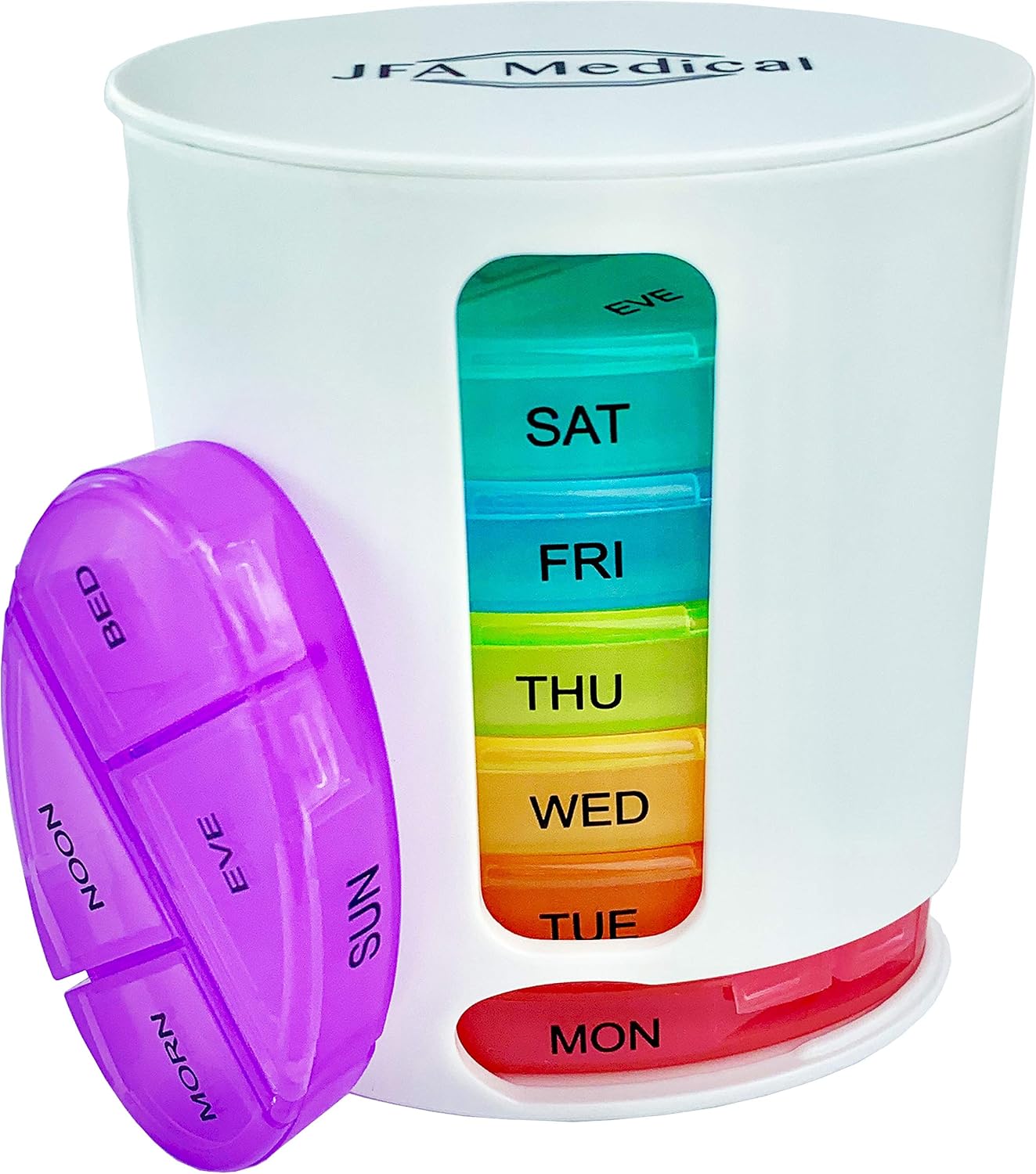 JFA Medical Weekly Oval Pill Box Organiser/Reminder for Medicines Supplements Vitamins, 7days, 4 compartments per Day - Image 3