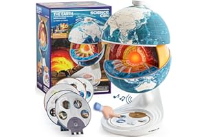 Science Can Openable Globe for Children, Interactive World Globe Talking Model with Knowledge & Quiz Mode, Bilingual Stem Toy