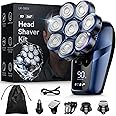 Head Shavers for Bald Men, 8D Electric Bald Head Shaver with Nose Hair Trimmer, Upgrade Waterproof Rotary Shaver Grooming Kit, Hair Clippers with LED Display