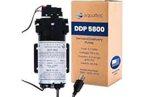 ESP WATER PRODUCTS Aquatec DDP 5800 RO Delivery Demand Pump, 0.7 GPM, 3/8" QC, 120V 5851-7E12-J574 – High Flow Rate, Durable, Compact, Quiet, Efficient Performance