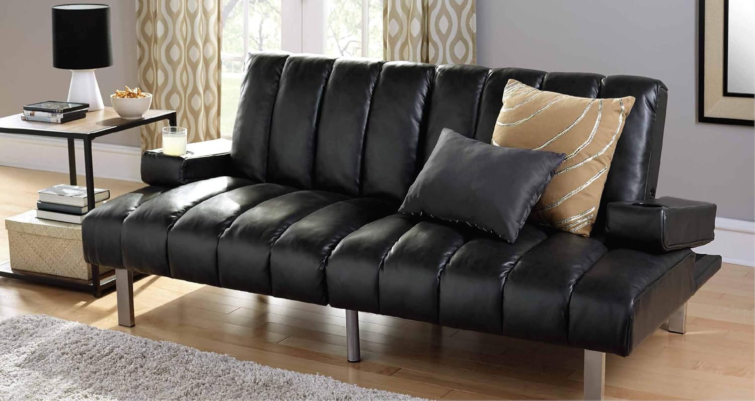 Amazon Com Mainstays Theater Futon Black Kitchen Dining