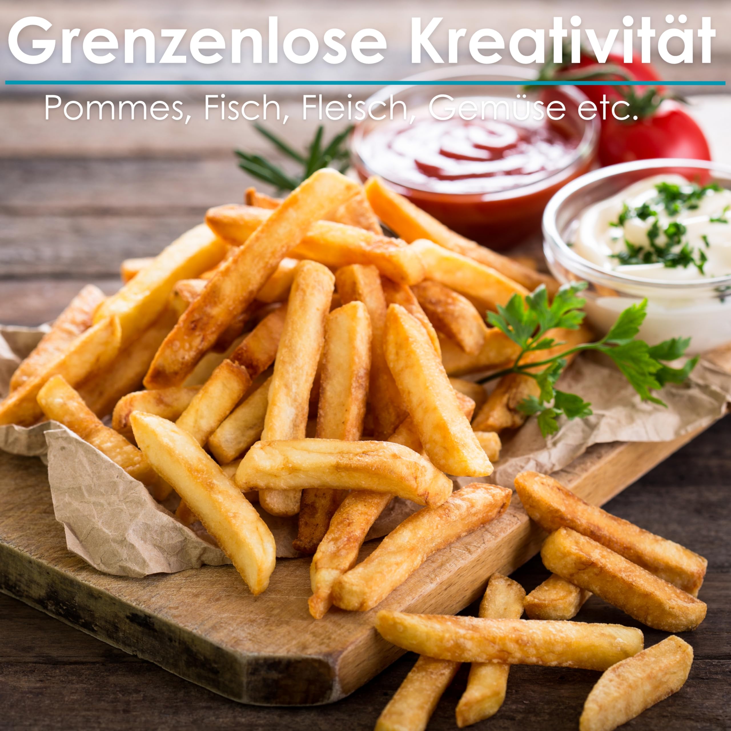 Heißluftfritteuse | 2 Kammern | Heissluftfritteuse | 4 in 1 Mini Backofen | Fritteuse | Dörrautomat | Grillen Backen Dörren Frittieren | Friteuse ohne Öl | Air Fryer | Heißluftofen | Heißluftgrill 4