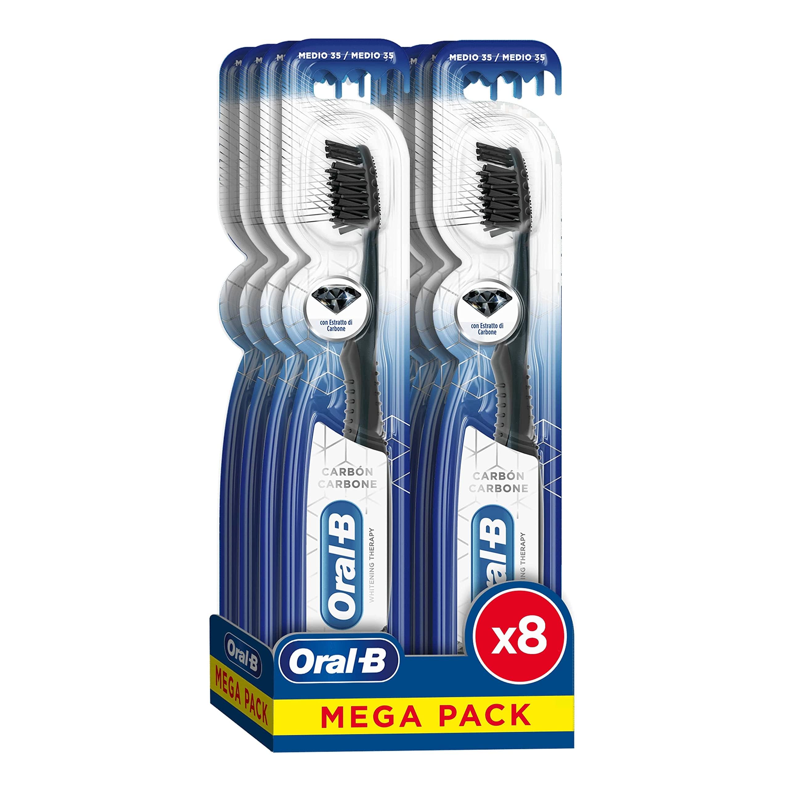 Oral-B Whitening Therapy Charcoal Manual Toothbrush, Pack of 8, Old