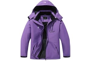 KAIDER Women's Plus Size Waterproof Ski Jacket Winter snow outdoor warm hooded raincoat Mountain Windbreaker Coat