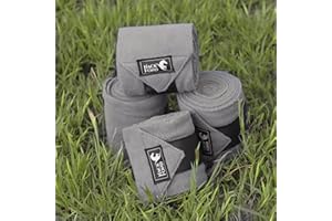HackFond Horse Polo Leg Wraps, 10' Long Fleece Polo Wraps for Horses Set of 4, Horse Leg Bandages Stable Supplies Equestrian Boots Horse Leg Protection Dark Gray