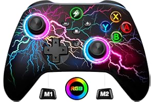 SVETAECHO Wireless Switch Pro Controller for Nintendo Switch Controller/Lite/OLED, LED Wired PC Game Joysticks-Wireless iOS/Android Remote, Nintendo Switch Accessories Set Controller with Cool RGB Skin