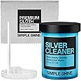 Sterling Silver Jewelry Cleaner Kit | Includes Silver Jewelry Cleaner Solution Dip and Silver Jewelry Cleaner Cloth, Dip Tray, Sterling Silver Cleaner, Jewelry Tarnish Silver Polishing for Jewelry