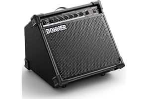Donner 35-Watt Electronic Drum Amplifier DA-35, 2x8 Speakers, 2-Channel, 3-Band EQ, DI Out, Wireless Audio, Black, Compatible with Electronic Drum & Keyboard, Digital Modeling Amplifier
