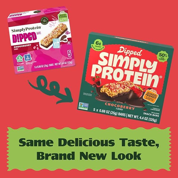 SIMPLY PROTEIN DIPPED BARS CHOCOBERRY 5X.88OZ